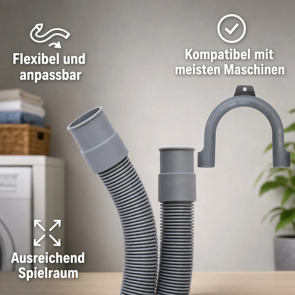 Ablaufschlauch Waschmaschine, 3/4 Zoll, 3,5m, Spülmaschine, mit Bügel
