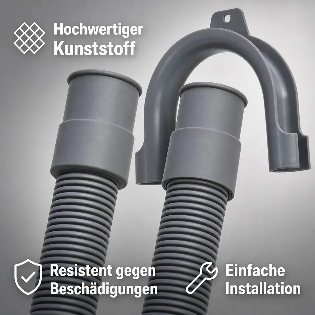 Ablaufschlauch Waschmaschine, 3/4 Zoll, 3,5m, Spülmaschine, mit Bügel