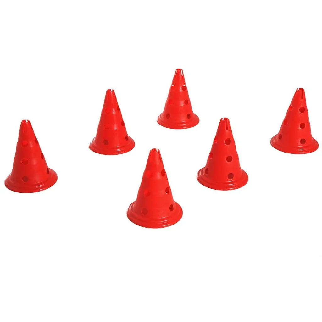 Hürden-Set 6 x Kegelhürden + 3 x Hürdenstangen 30cm ROT