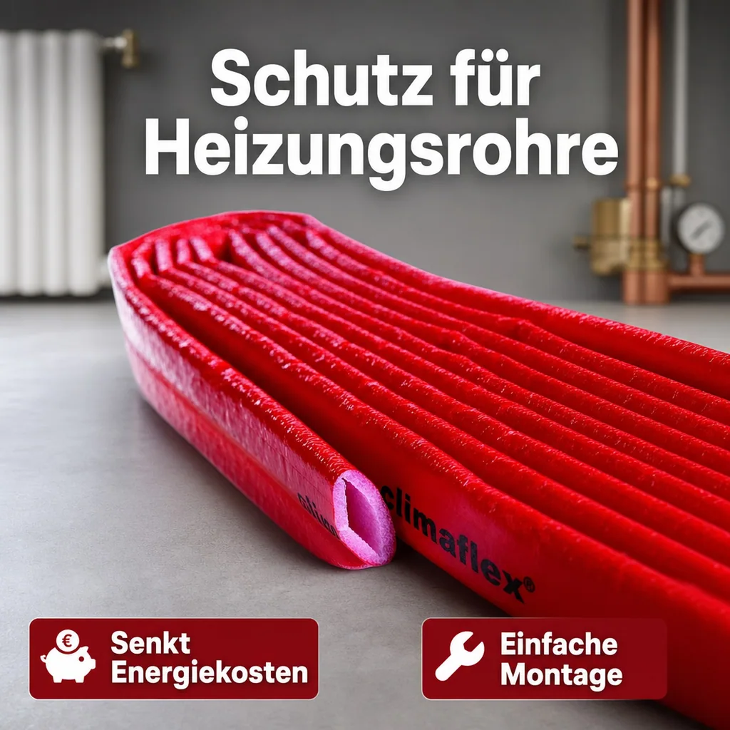 Rohrisolierung 22mm, Heizungsrohr Isolierung, 10m, rot