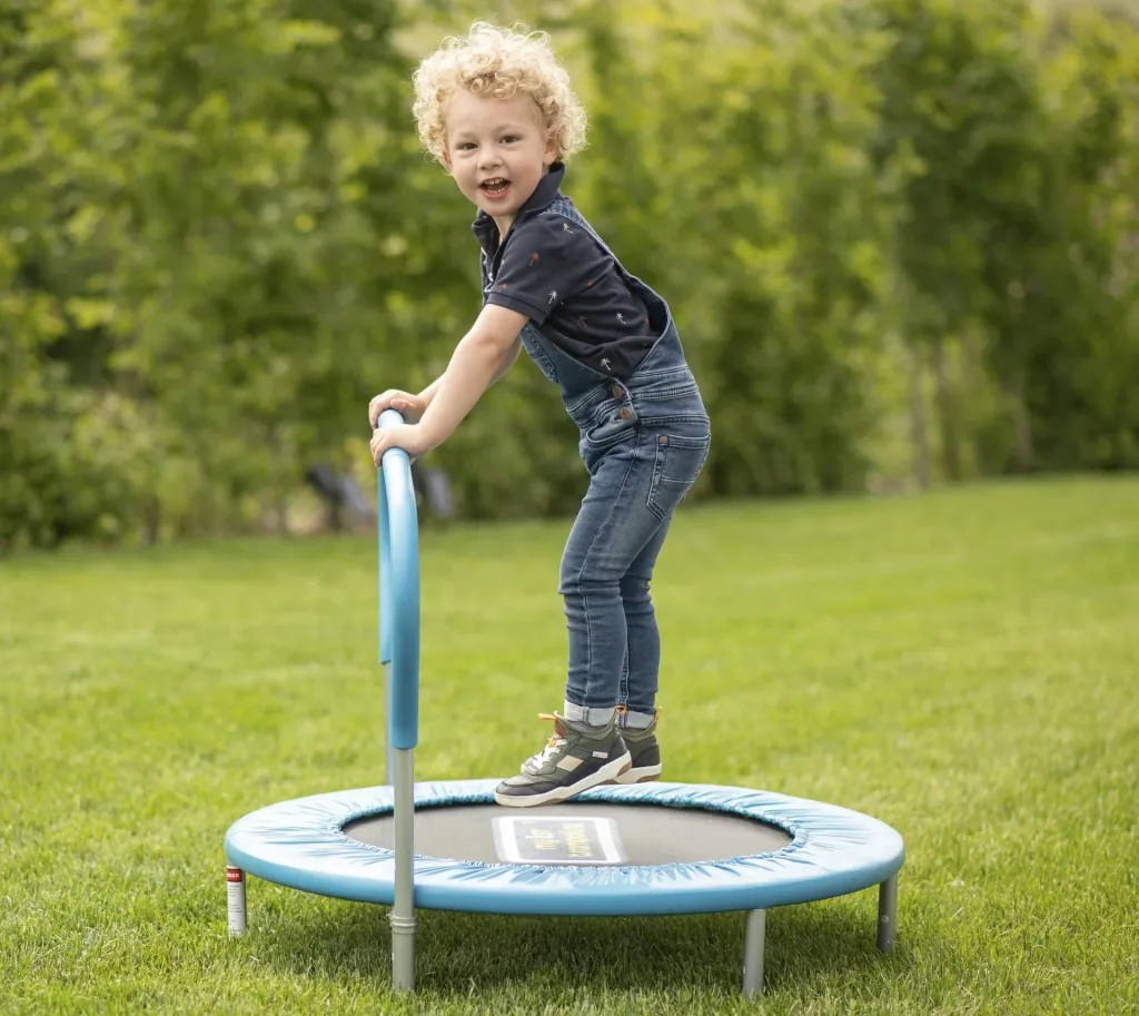 Kinder- & Fitnesstrampolin blau