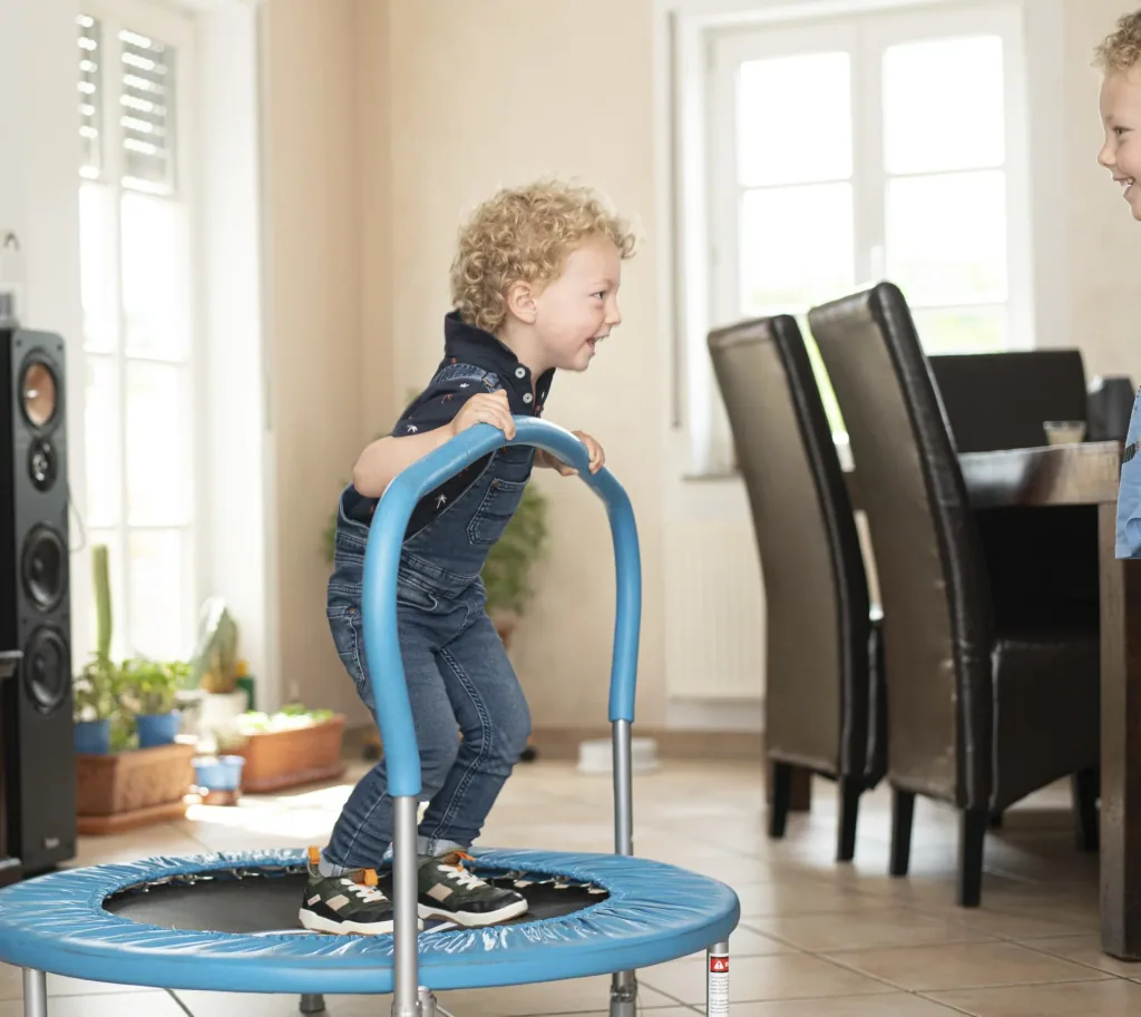 Kinder- & Fitnesstrampolin blau
