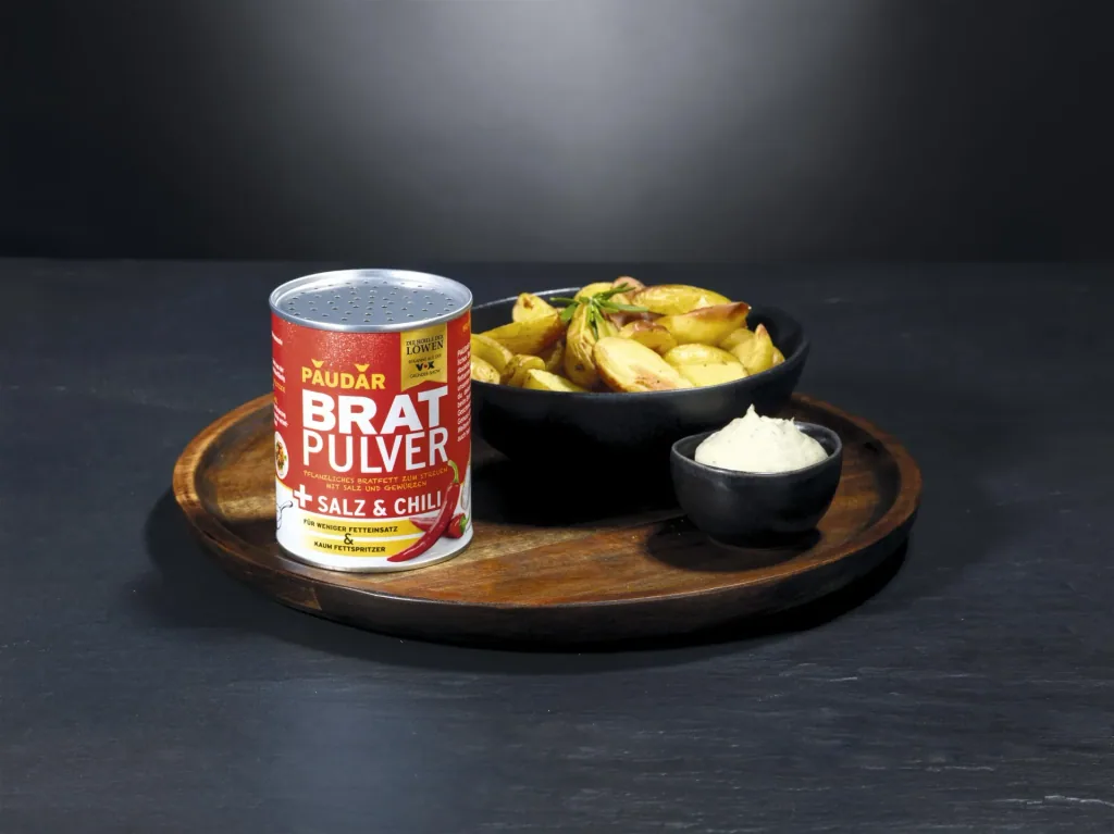Pflanzliches Bratfett-Pulver, „PAUDAR“, mit Chili und Salz, 175 g