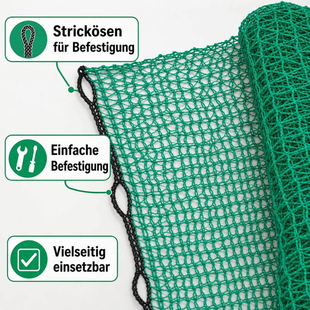 Gerüstschutznetz, Baugerüstnetz, 2,57 x 10 m, grün, 50 g/m², reißfest und wetterfest