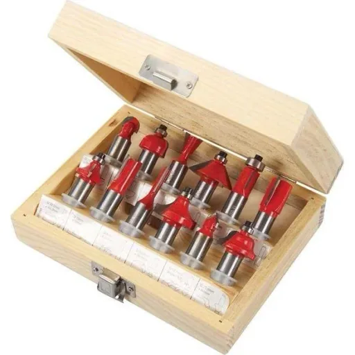 1500 W Oberfräse 1/2" MIT 12-teiligem 12 mm TCT-Fräser-Set