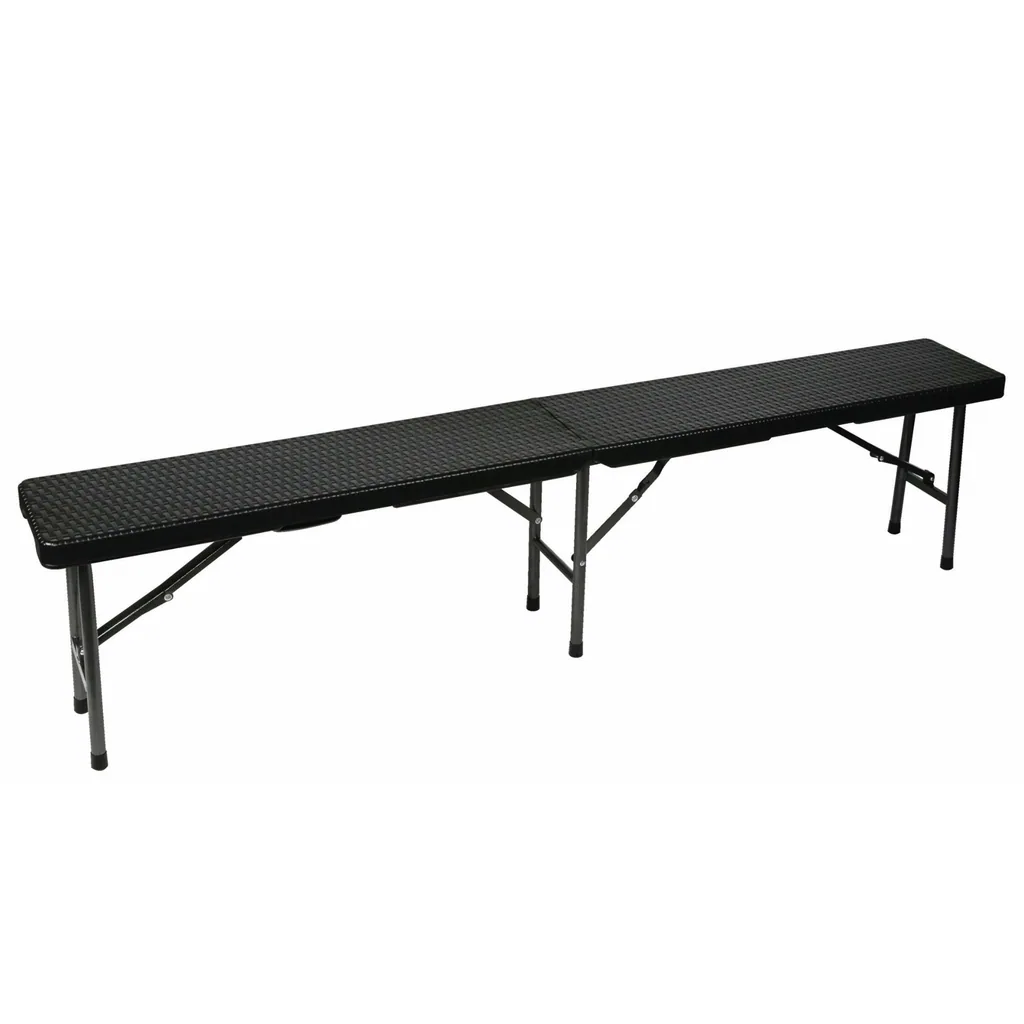 klappbank - in rattan-optik - 180 x 25 x 43 cm
