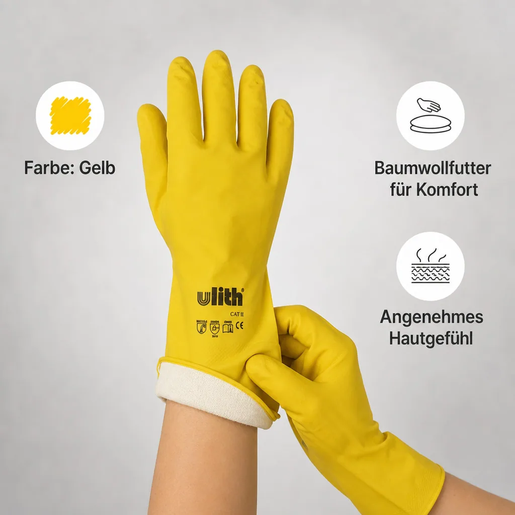 Industriehandschuhe, Latex Handschuhe, Gr. L, gelb