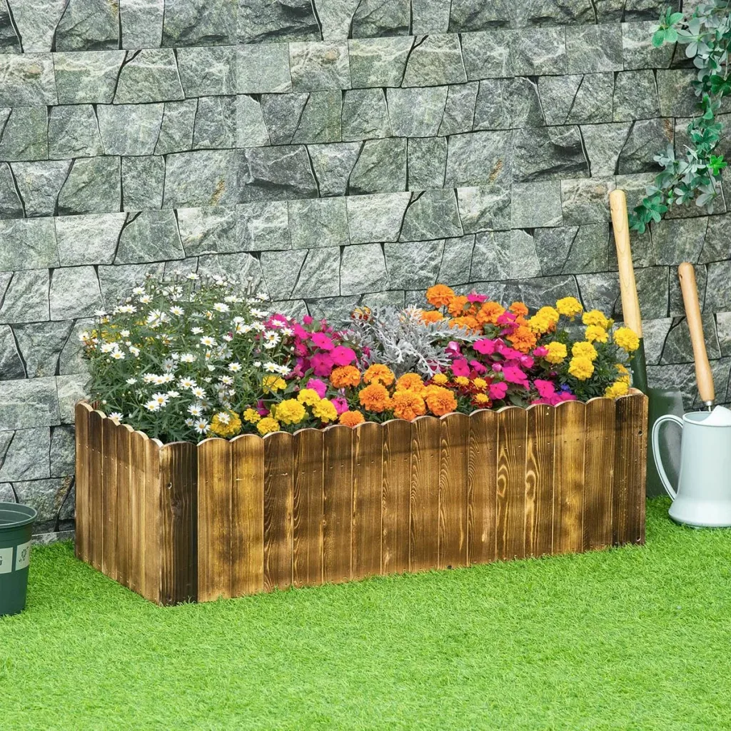 Hochbeet Pflanzkasten Kräuterbeet Pflanzbeet Gemüse Blumenbeet Blumenkasten Tannenholz 100 x 40 x 30 cm
