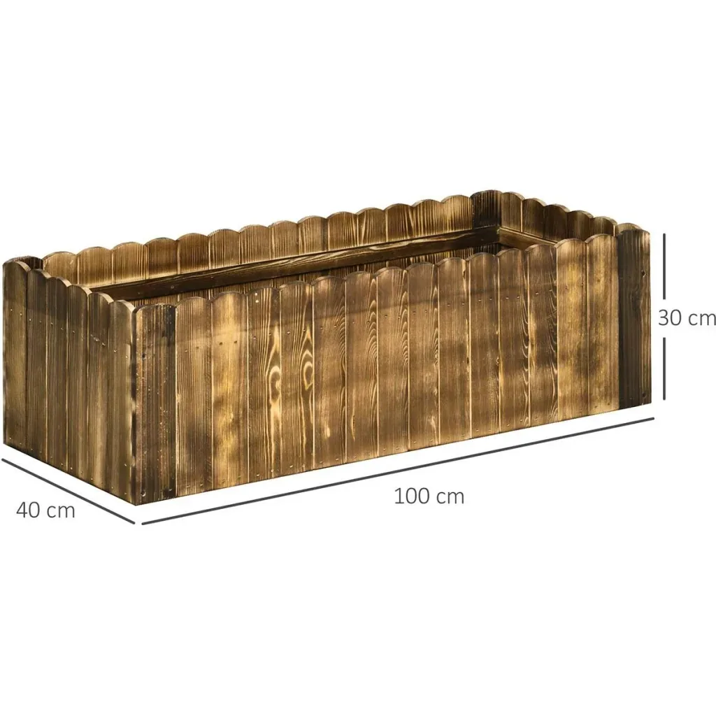 Hochbeet Pflanzkasten Kräuterbeet Pflanzbeet Gemüse Blumenbeet Blumenkasten Tannenholz 100 x 40 x 30 cm