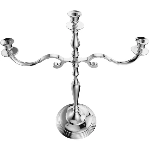 Kerzenständer silber glänzend Aluminium 60cm 5-armig Kandelaber