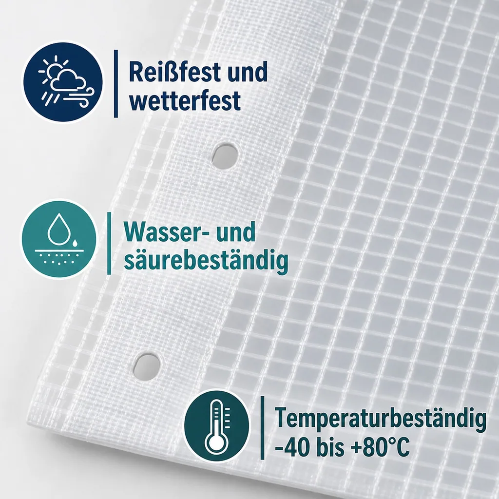 Gitterplane für Gerüste 2,20 x 20 m 200 g/m² Weiss/Transluzent