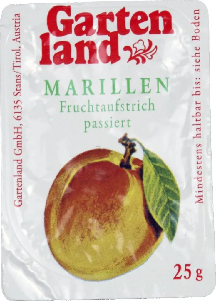 Marmeladentopf mit Deckel und Löffel, 10 Portionspackungen Fruchtaufstrich á 25 g, 250 g