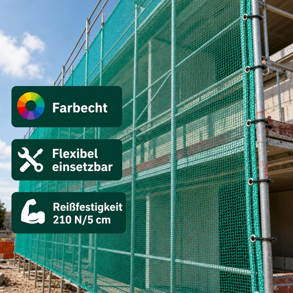Gerüstschutznetz 3,07 x 20 m grün 50 g/m²