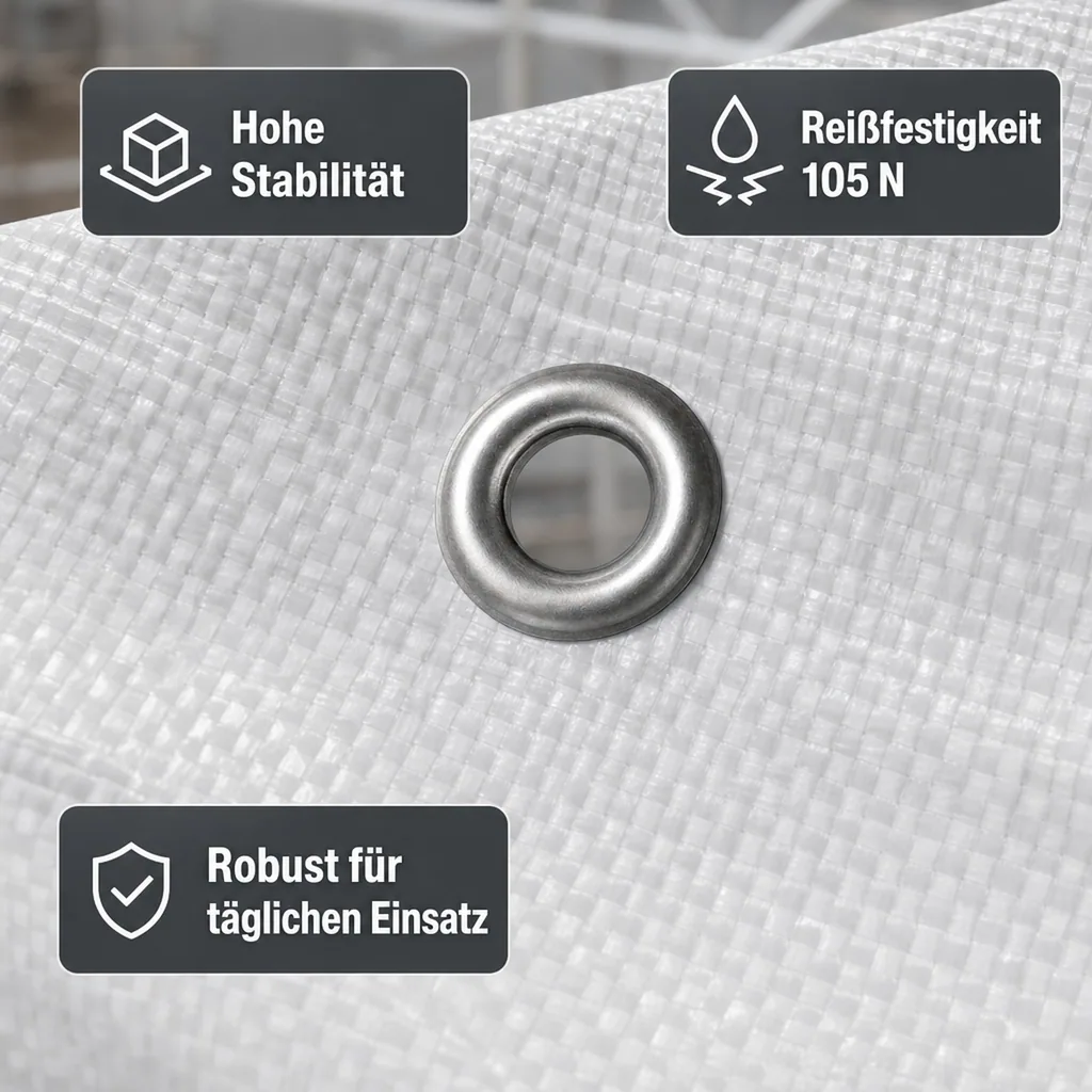 Gerüstplane 3,10 x 20 m, 150 g/m², weiß, Bauplane, Abdeckplane