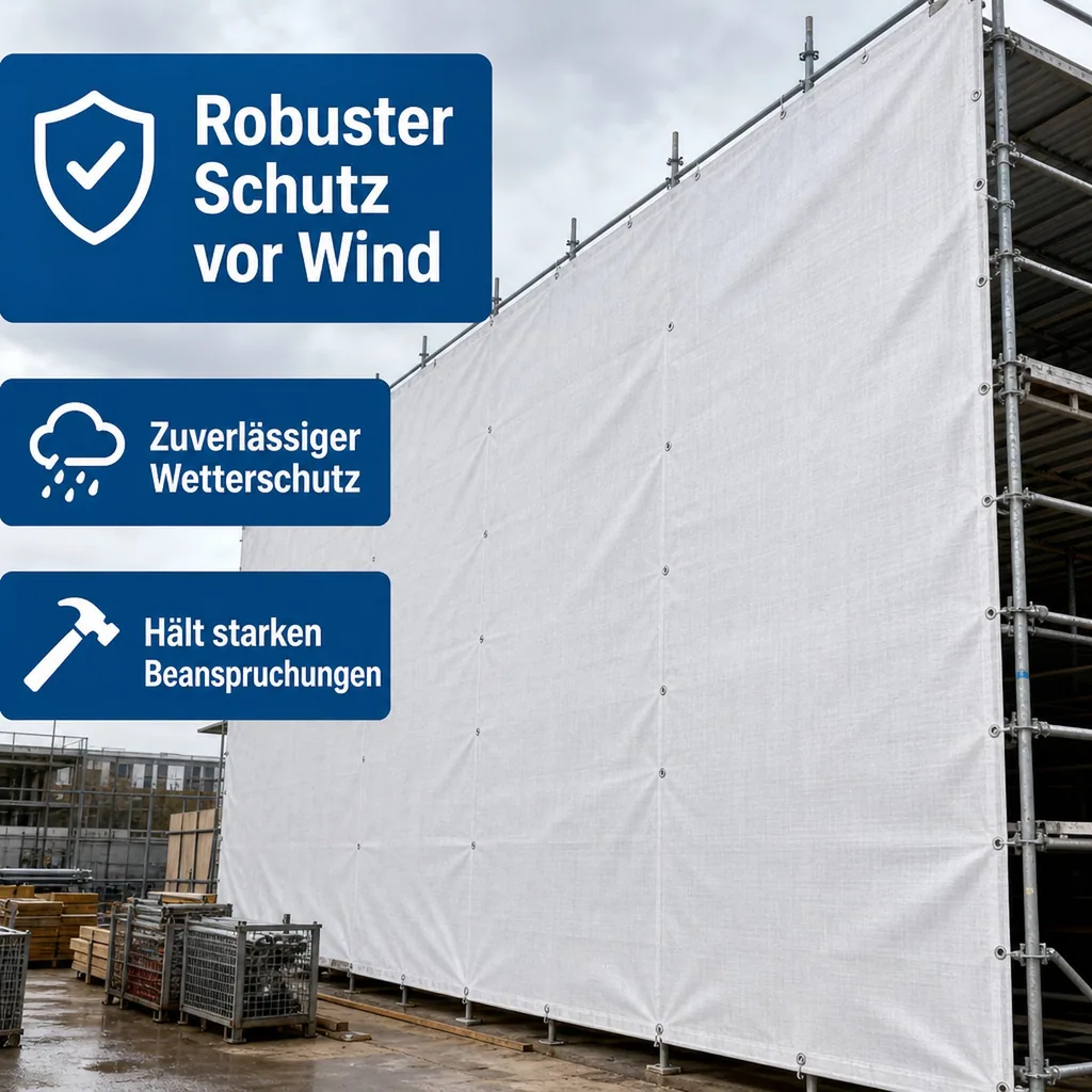 Gerüstplane 3,10 x 20 m, 150 g/m², weiß, Bauplane, Abdeckplane