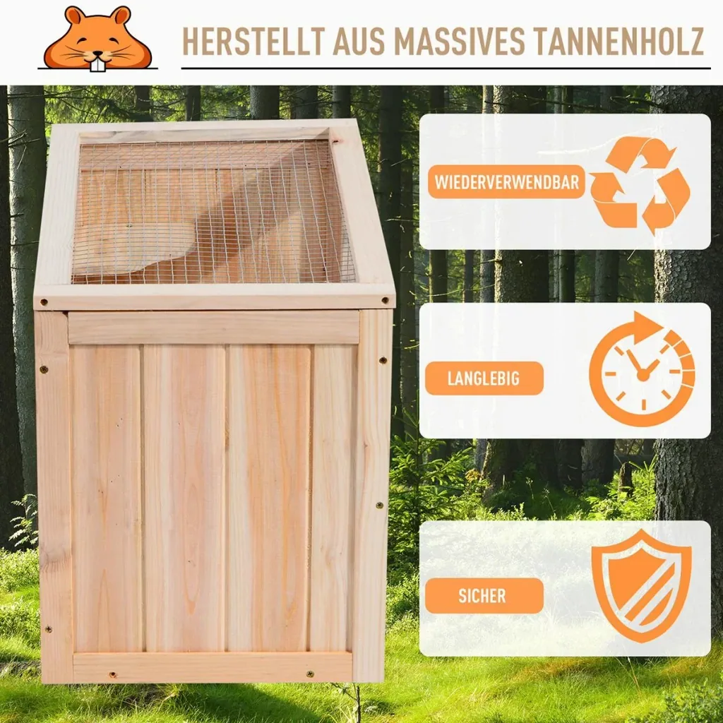 Nagerkäfig mit aufklappbarem Dach natur