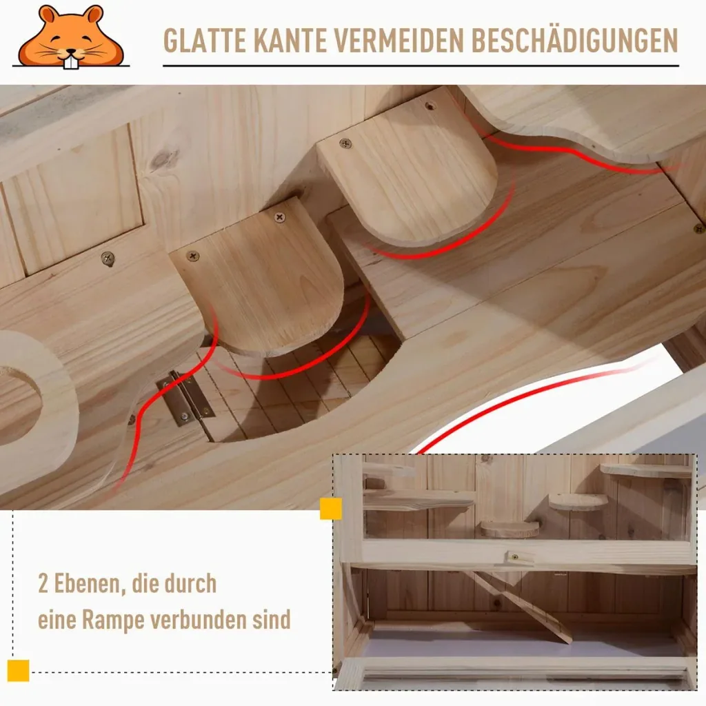 Nagerkäfig mit aufklappbarem Dach natur