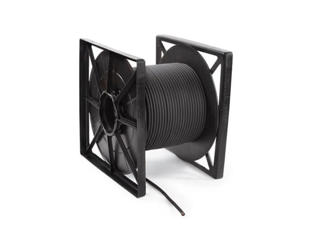 Lautsprecherkabel 2x1.5mm², 100 Meter, schwarz, Spule, OFC-Kupferdraht, Lautsprecheranschluss, Heimkino, Audio-Setup, HiFi-System, Stereo-Verstärker, Lautsprecherinstallation, Rolle, flexibel