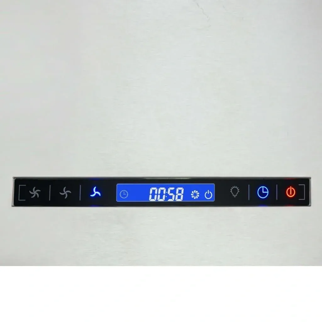 Edelstahl-Dunstabzugshaube, hängend mit Berührungssensor LCD 37 cm