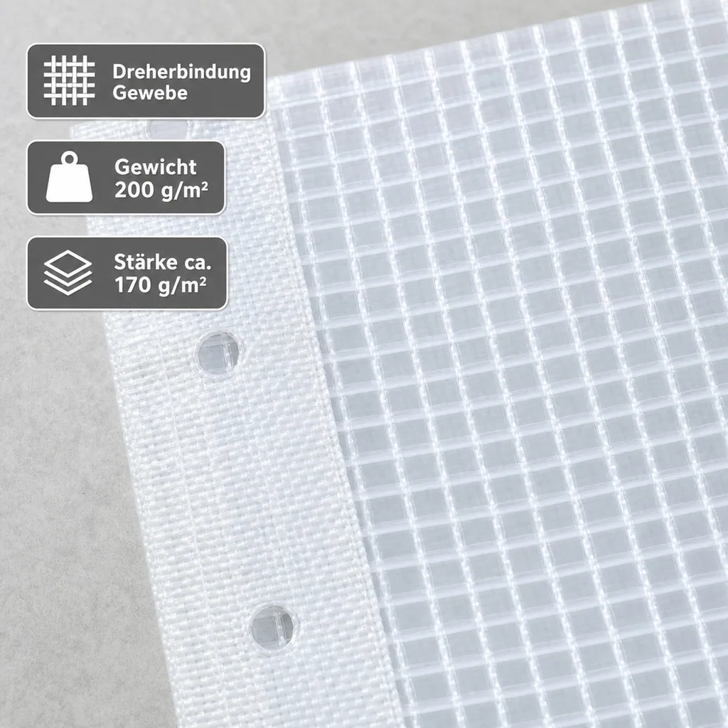Gitterplane für Gerüste 4,10 x 40 m 200 g/m² Weiss/Transluzent