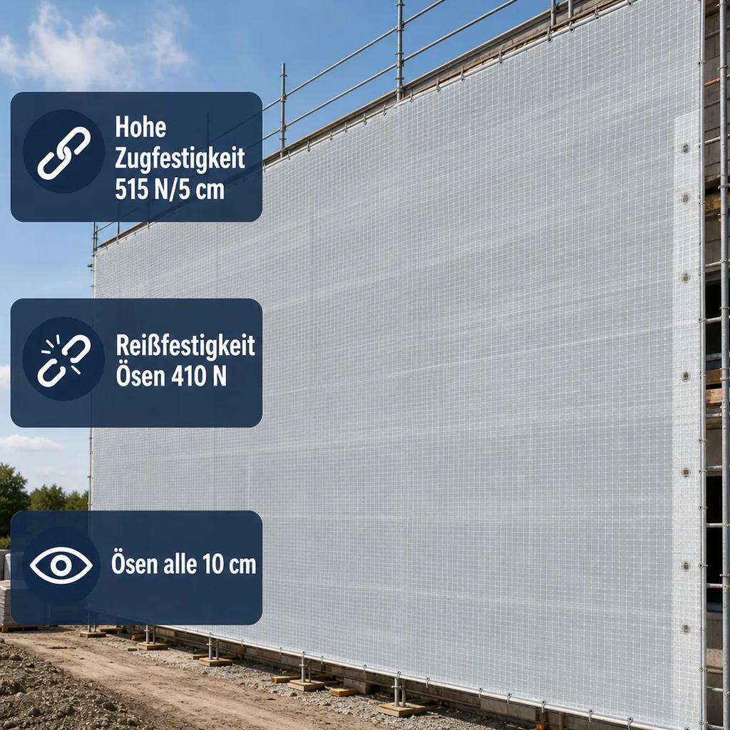 Gitterplane für Gerüste 4,10 x 40 m 200 g/m² Weiss/Transluzent
