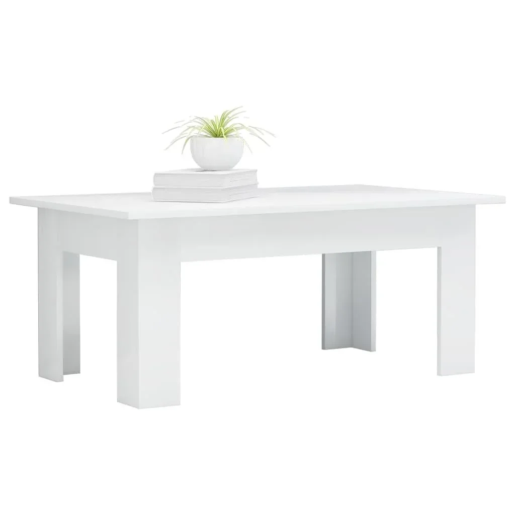 Couchtisch 100x60x42 cm Hochglanz-Spanplatte weiß