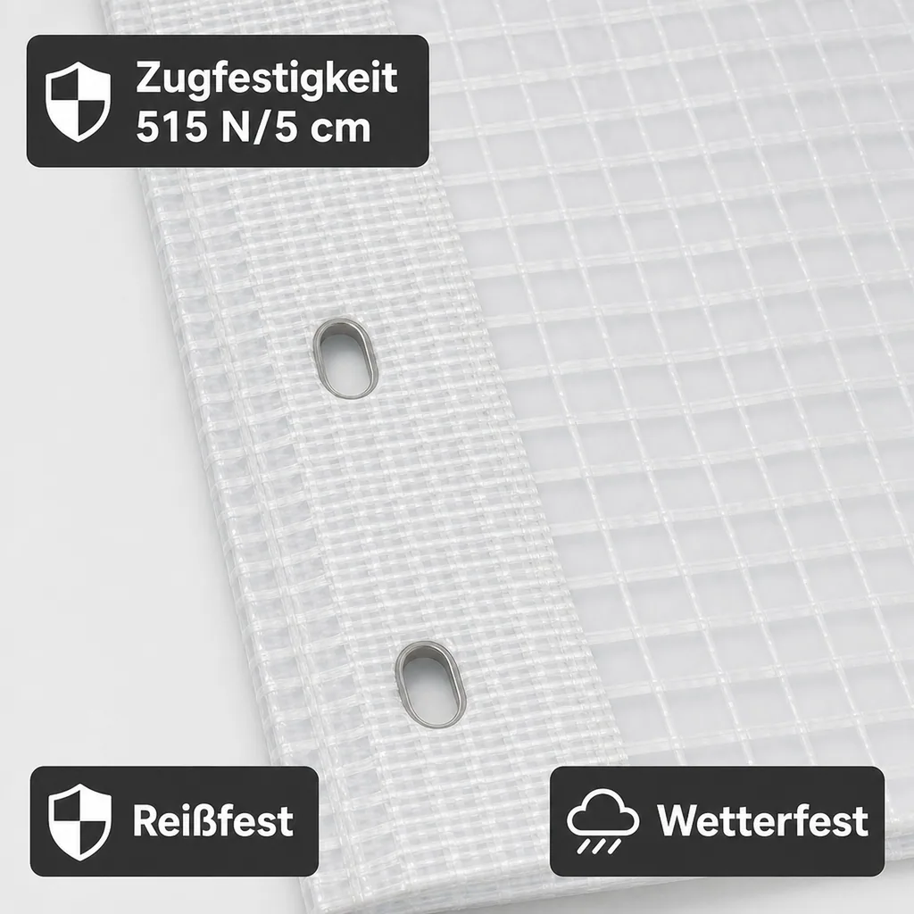 Gitterplane für Gerüste 3,20 x 20 m 200 g/m² Weiss/Transluzent