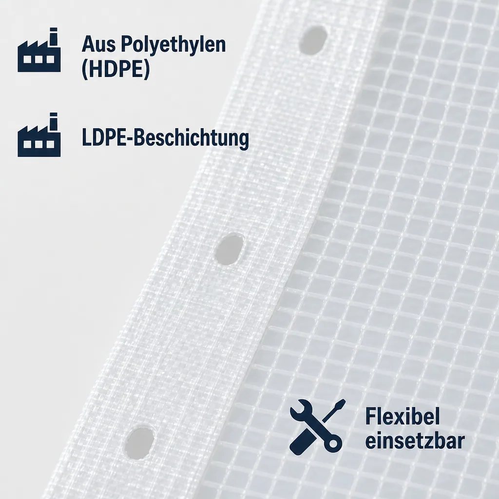 Gitterplane für Gerüste 3,20 x 20 m 200 g/m² Weiss/Transluzent