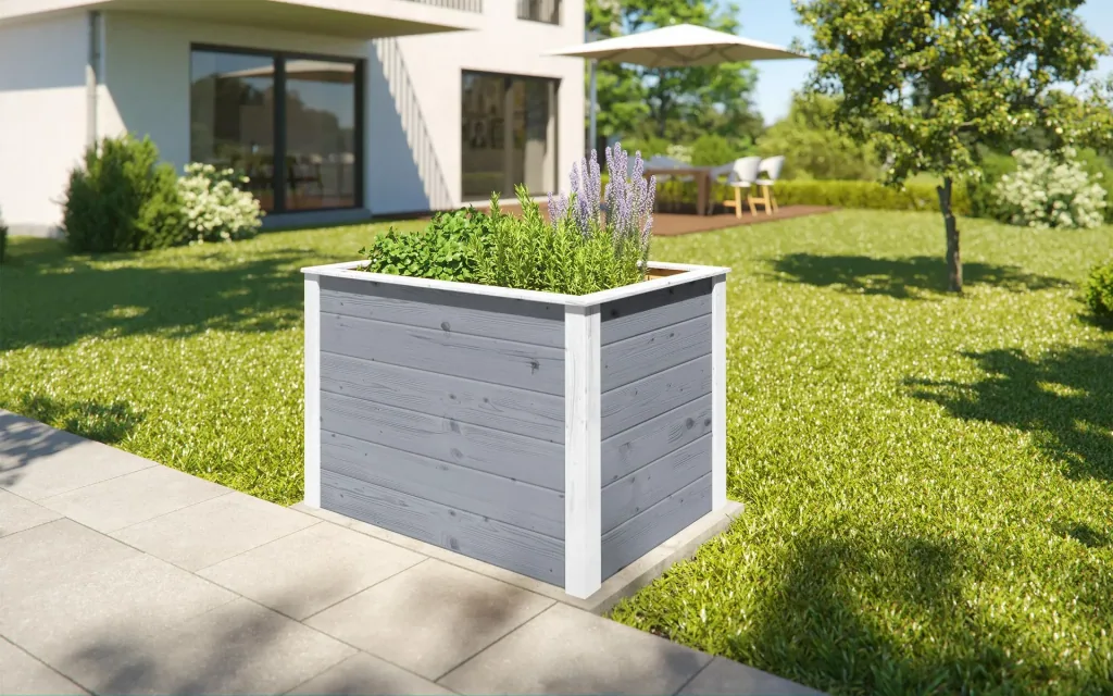 Element-Hochbeet Modular, Wandstärke 21 mm, grau, 100 x 71 x 69 cm