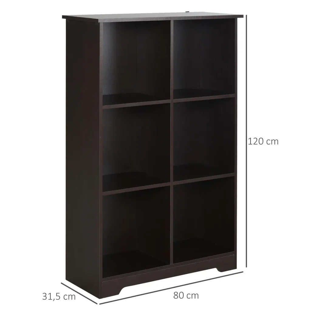 Würfelschrank mit 6 Fächern, kaffeefarben