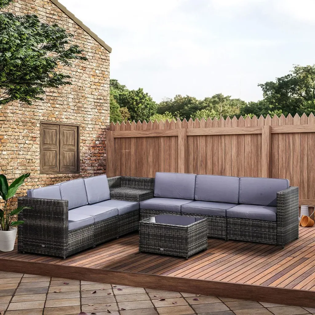 Polyrattan Lounge Set 8-teilig inkl. Kissen