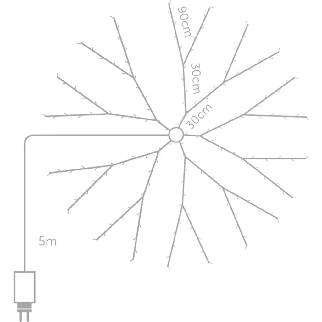 Vellight Weihnachtsbeleuchtung - für Weihnachtsbäume bis zu 180 cm - 220 LEDs - Mehrfarbig - Innen & Außen