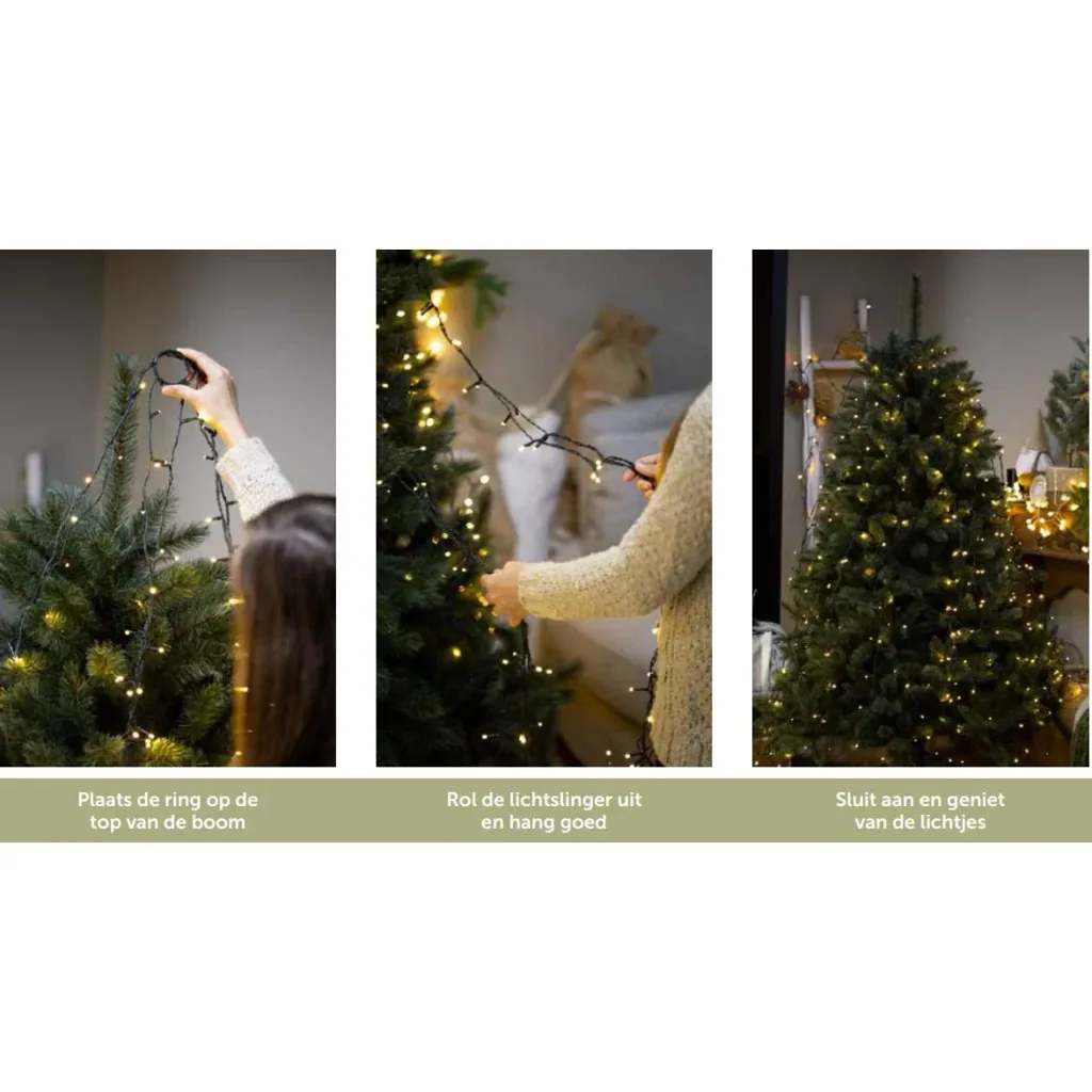 Vellight Weihnachtsbeleuchtung - für Weihnachtsbäume bis zu 180 cm - 220 LEDs - Mehrfarbig - Innen & Außen