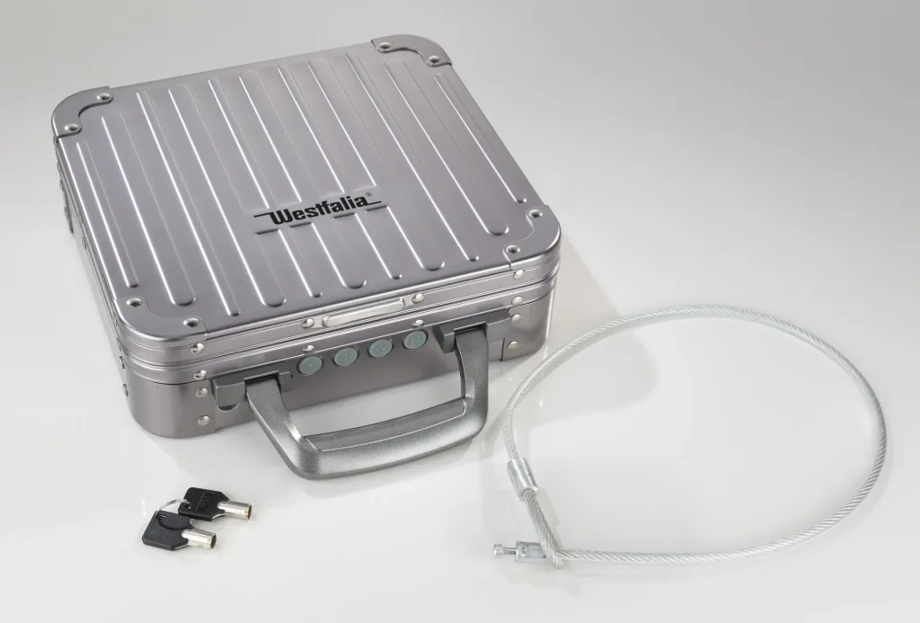 Aluminium-Sicherheits-Safe mit Digitalschloß und Sicherheitsdrahtseil