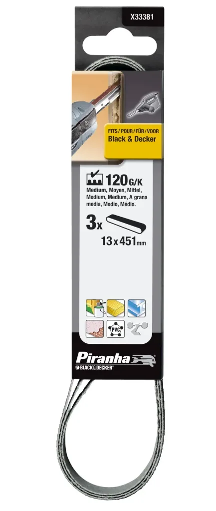 Schleifbänder K120 für Powerfeile KA900E, 13 x 455mm, 3er Set