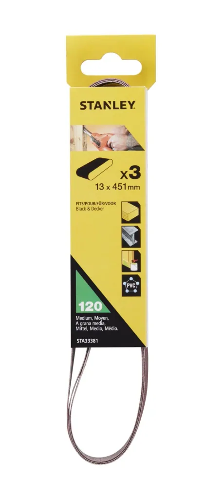 Schleifbänder K120 für Powerfeile KA900E, 13 x 455mm, 3er Set