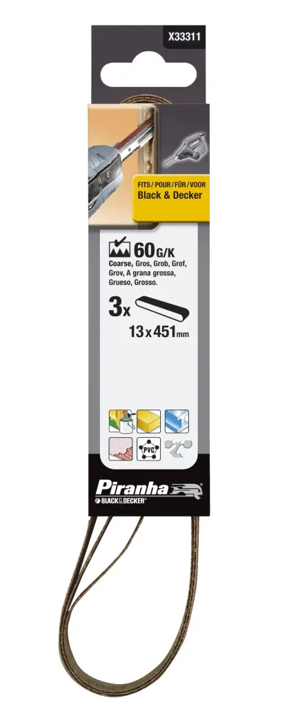 Schleifbänder K120 für Powerfeile KA900E, 13 x 455mm, 3er Set