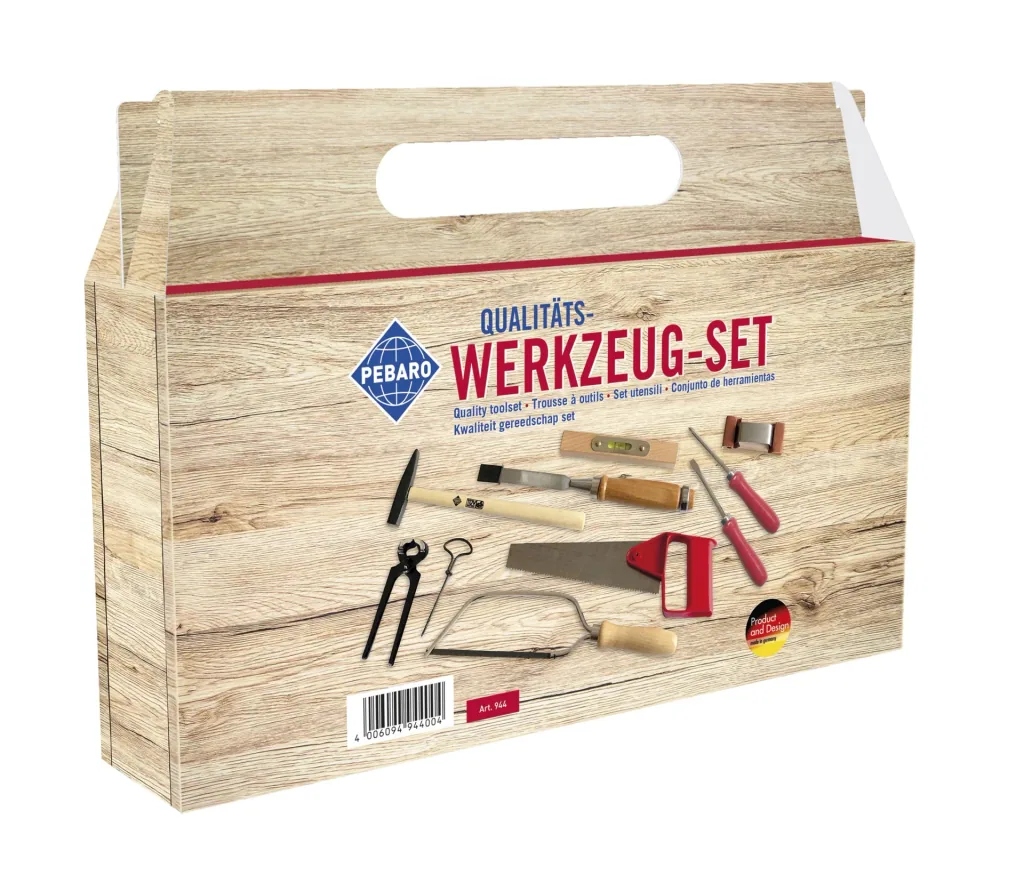 Werkzeugset im Tragegriff-Karton