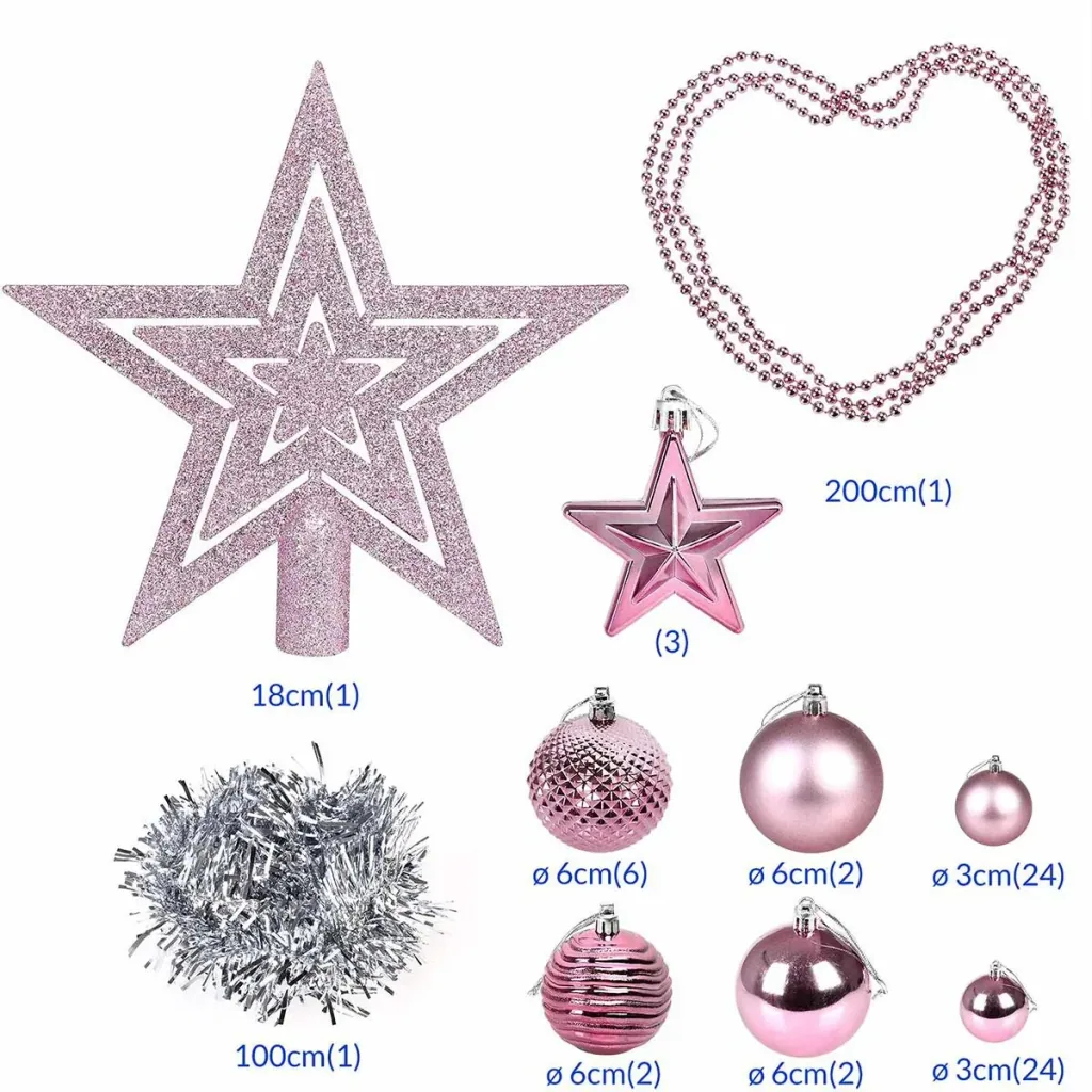 Christbaumschmuck - Christbaumschmuck Rosa 66 Stk.