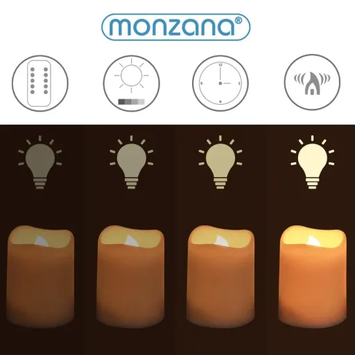 12 LED-Wachskerzen weiß mit Batterie