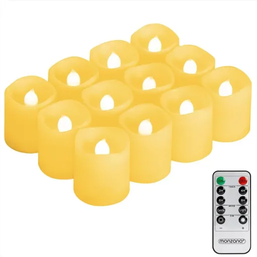 12 LED-Wachskerzen weiß mit Batterie