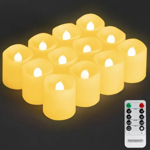 12 LED-Wachskerzen weiß mit Batterie
