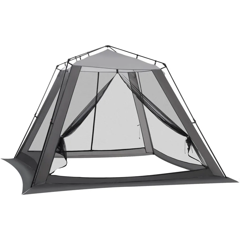 Gazebo für 6-8 Personen, Grau+Schwarz, 3 x 3 x 2 m
