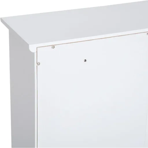 Wandschrank Hängeschrank Badschrank Mehrzweckschrank Küchenschrank 2 x Glastür Holz Weiß 53,5 x 16 x 62,5 cm