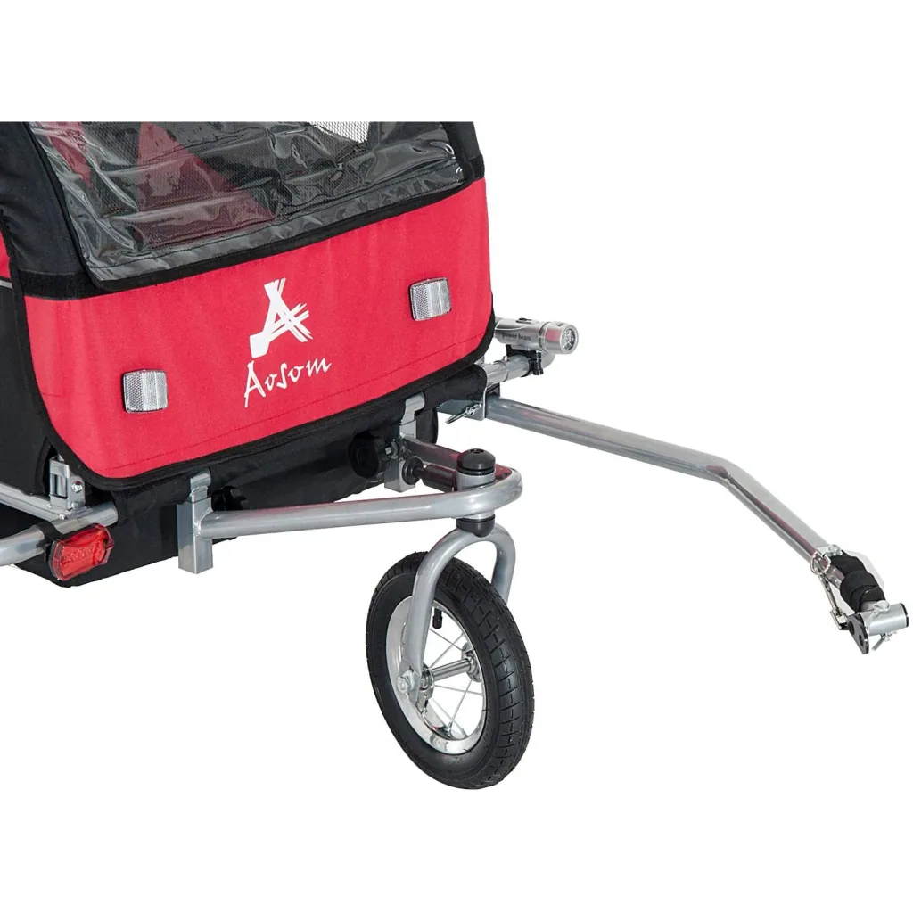 Fahrradanhänger Kinder Rot-Schwarz 2 in 1 Jogger