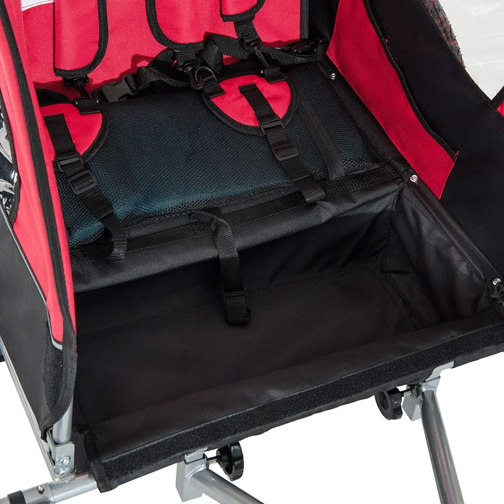 Fahrradanhänger Kinder Rot-Schwarz 2 in 1 Jogger