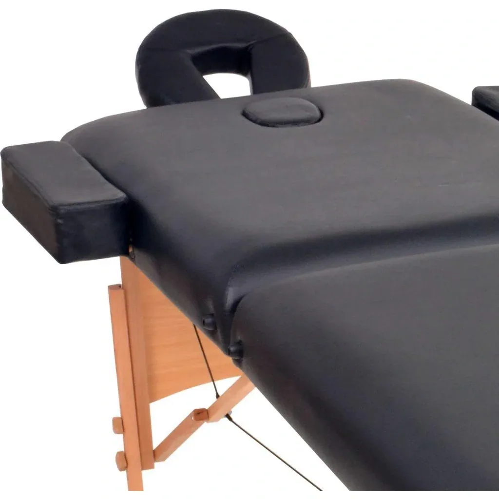 Klappbare Massageliege 2 Zonen 10 cm dick schwarz