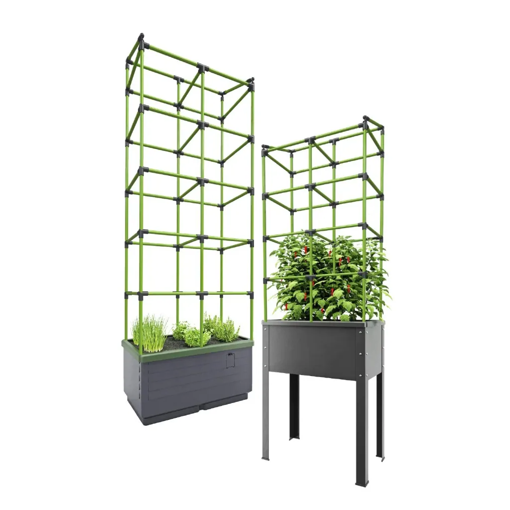 Erweiterungsset, Rankgerüst für 949797 Hochbeet „City Jungle Heidelberg“, Verlängerung, Kunststoff, Grün