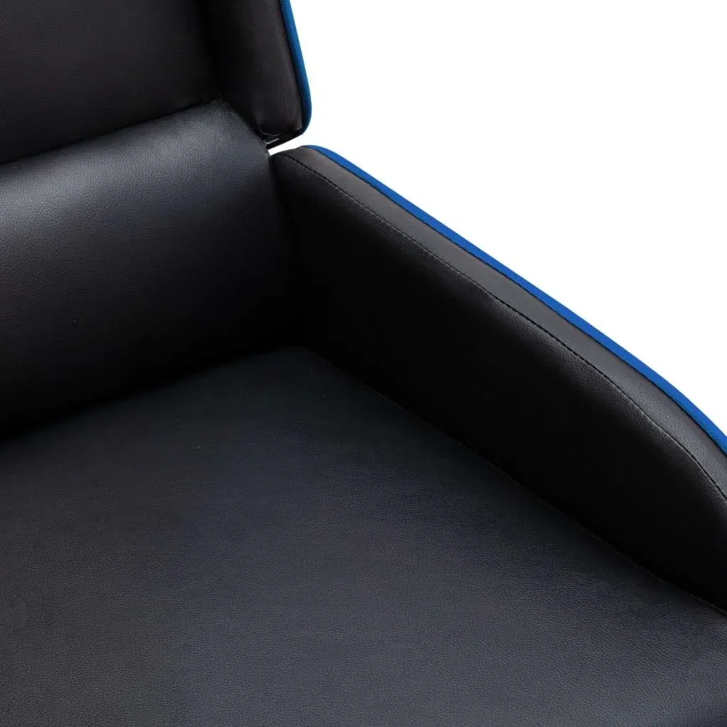 Massagesessel verstellbar Kunstleder schwarz und blau