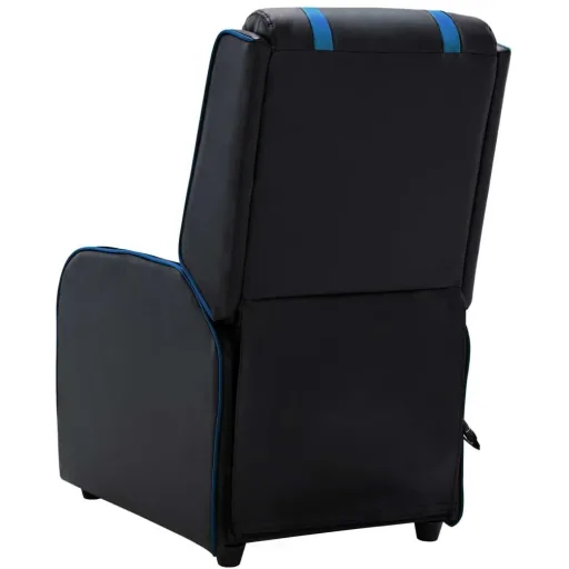 Massagesessel verstellbar Kunstleder schwarz und blau